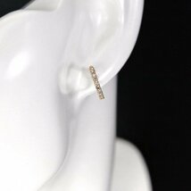 【新品・未使用】1円～最落無 天然ダイヤモンド 計0.50ct,K18PG フェミニンな印象 お洒落に輝く ダイヤモンド フープピアス (遮断式)_画像6