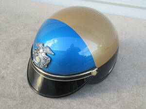  safety Japan POLICE Police half helmet M size semi-cap semi-hat poly- hell beautiful goods that time thing PSC Mark Harley DIC molding 