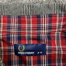 11221 FRED PERRY フレッドペリー ロゴ 刺繍 ジップアップ シャツ ジャケット コットン XL 日本製_画像3