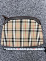 BURBERRY バーバリー チェック ポーチ キャンバス/レザー_画像2