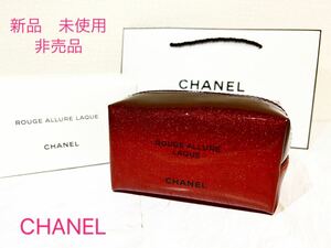 ★レア★ 新品 未使用★ 非売品★ CHANEL ポーチ シャネル 化粧品ポーチ エナメル 赤 レッド ノベルティ 限定 希少 ココマーク ロゴ 箱付