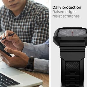 Spigen AppleWatch バンド 45mm/44mm対応 ケース一体型 Series 9/8/SE2/7/6/5/4/SE Spigen 062CS25324 ブラックの画像6