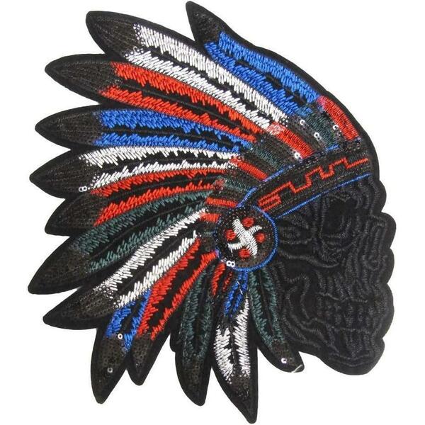 ワッペン Wappen 　手縫い　大きい　インディアン　豪華刺繍
