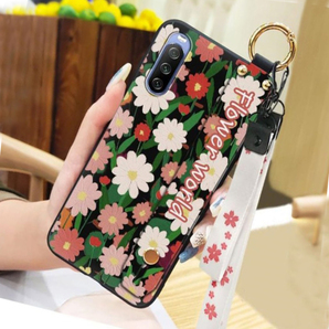 Xperia 10 IV スマホケース 薄型 バンド ストラップ付 カラフル花柄