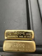 #2622　zippo　ジッポ MANUFACTURING CO　/ SOLID BRASS ソリッドブラス 二個おまとめ　ゴールドカラー　着火未確認_画像7
