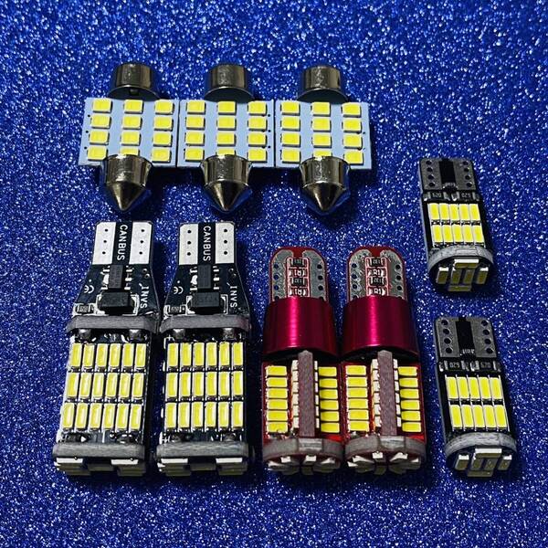 フルセット!超爆光!YA系 エクシーガ ルームランプ ナンバー灯 ポジション バックランプ T10 LED ウェッジ球 ホワイト スバル