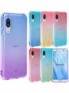 V-74 AQUOS sense3 ケース TPU AQUOS sense3 lite ソフトケース カバー クリアケース グラデーション スマホケース