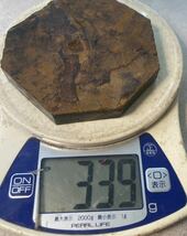 アフリカ産天然ミックスタイガーアイ339g8角形カット磨き無し［青虎目　黄虎目ミックス］_画像10