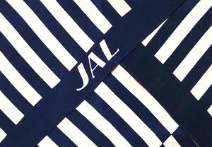 【未使用品】JAL CA6代目 制服 スカーフ スチュワーデス物語 客室乗務員のスカーフ　紺白ストライプ