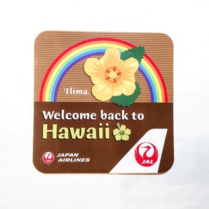 【値下げ！レア】 JAL ハワイ便 限定 ステッカー WELCOME BACK TO HAWAII 、花、鳥 、魚、3種＆おまけ付き の画像3