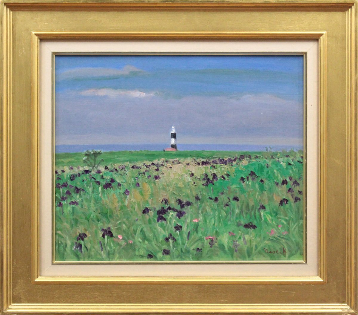 Kanamaru Naoe Misaki Lighthouse and Wilderness Oil Painting [Authentic Guaranteed] Painting - Hokkaido Gallery, Painting, Oil painting, Nature, Landscape painting