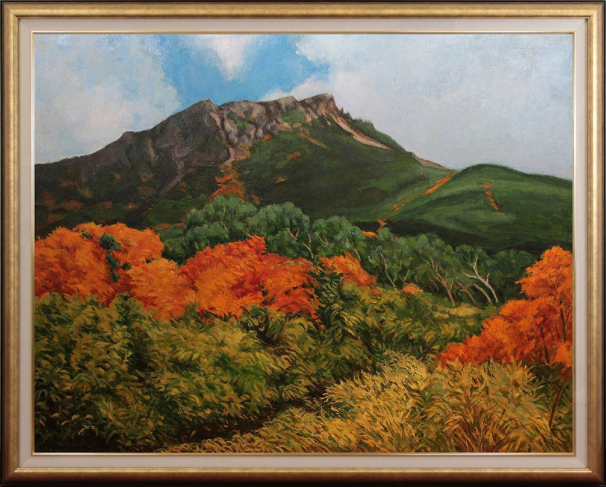 Kanazawa Iwao Herbst auf dem Klippenkamm Ölgemälde [Authentizität garantiert] Gemälde - Hokkaido Gallery, Malerei, Ölgemälde, Natur, Landschaftsmalerei