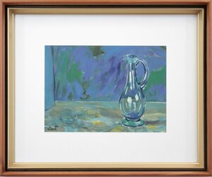 Art hand Auction Masao Shirae Blue Still Life watercolor painting [Authentic work guaranteed] Painting - Hokkaido Gallery, Painting, watercolor, Still life