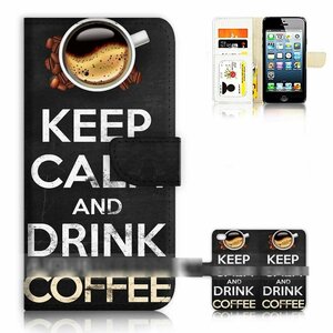 iPhone 15 Pro Max iPhone 15 Plus 平静を保ち コーヒーを飲む スマホケース 手帳型ケース スマートフォン カバー