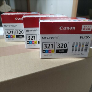 Canon インクカートリッジ 純正品 BCI321、320　５色マルチパック　未開封３個セット（取付期限切れ ） キヤノン