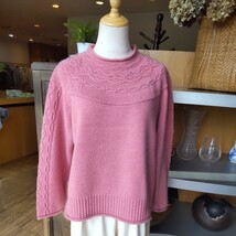 新品同様　レリアン　ピンク　セーター　カシミヤ　100% 　ニット　13号　大きいサイズ 　長袖_画像1