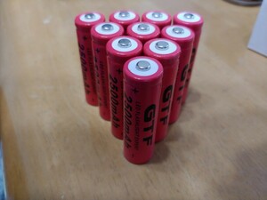 【送料格安　単３型　リチウムイオン電池　Li-ion　3.7v 2500mAh 保護回路　10本セット　AA　14500　電圧調整に】