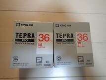 純正　テプラ　36ｍｍ　SS36R　白テープ　赤インク　2箱セット　新品未開封　送料350円_画像1
