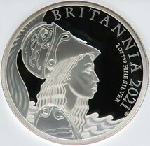 【2492】イギリス　2021年　プレミアムブリタニア　5ポンド2オンス（倍厚）プルーフ銀貨_画像1