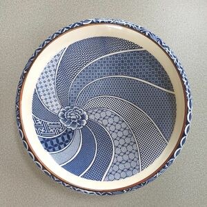 Otetsu China 大皿 和食器 盛り皿　祥瑞 牡丹柄　陶器製
