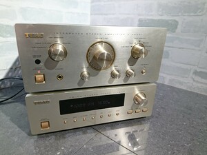 【現状品】管1V110 TEAC STEREO AMPLIFIER A-H500i/ FM/AM STEREO TUNER T-H500 通電OK 動作未確認 セット売り