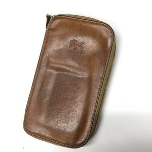  Il Bisonte IL BISONTE long wallet round fastener leather Camel series 