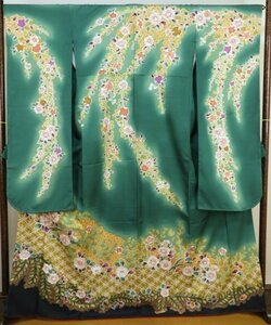 松2　化繊　振袖　辻が花風　【美品】　身丈170cm