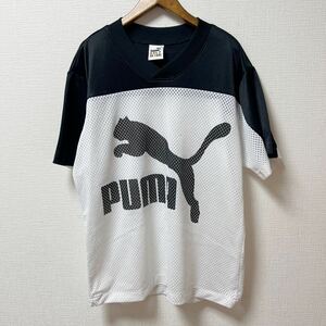PUMA プーマ メッシュ ゲームシャツ トレーニングウエア S〜Mサイズ ホワイト ポリエステル