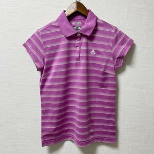 adidas GOLF アディダス ゴルフ レディース 半袖 ポロシャツ Mサイズ パープル ポリエステル