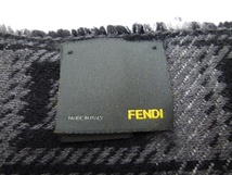 23-H-463　FENDI フェンディ　マフラー　ウール　ズッカ　ズッキーニ　グレー系　 約32.5×155cm　イタリア製　レタパプラス可_画像7