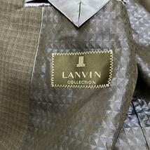 極美品 ランバンコレクション LANVIN COLLECTION スーツ セットアップ チェック 切り替え 裏地派手 大きいサイズ XLサイズ ネイビー　紺色_画像6
