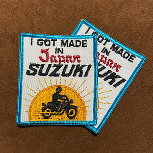 70s SUZUKI ヴィンテージ ワッペン 当時物本物 スズキモトクロス 国産旧車 ビンテージ 刺繍パッチ デッドストック I GOT MADE IN JAPAN