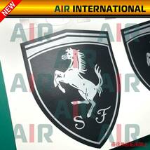 【AIR int'l製品】　FERRARI emblem　フェラーリ　エンブレムステッカー　マットシルバー　2枚セット_画像2