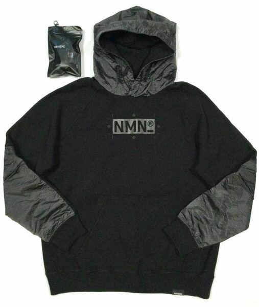 新品「NEMEN」“TRACY HOODY/NMN_I20123F_111” ナイロン切替 ロゴ コットンスウェットパーカー SIZE:XL イタリア製