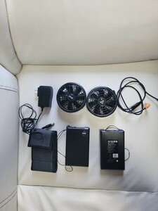 空調服 バッテリー2個 ファン 充電器 ケース ハーネス フルセット バートル