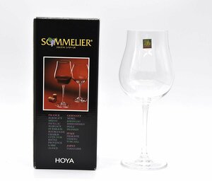 ●未使用 HOYA クリスタル ソムリエシリーズ ワイングラス（口径約5.7㎝×高さ約23.0㎝/1客）箱付　ホーヤ