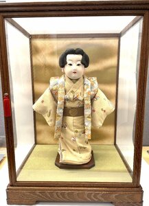 △超美品 有識御人形司 伊東久重作 日本人形 御所人形 約46cm ガラスケース付