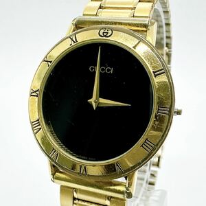 11283 グッチ GUCCI 稼働品 3000.2.M メンズ 腕時計 クォーツ 電池式 QZ 革ベルト レザー オールドグッチ ヴィンテージ