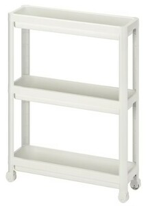 送料無料！新品 即決 IKEA イケア VESKEN ヴェスケン ワゴン 504.538.81 ホワイト バスルーム キッチン 収納