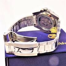 送料無料・新品・パガーニデザインブランド・メンズ・NH35A機械式腕時計 ・ヨットオマージュウオッチ・ブラックモデル・メタルストラップ_画像6
