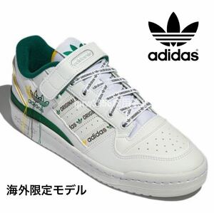 海外限定★ アディダス FORUM LOW【25.5cm】フォーラム ロー 本革 レザー スニーカー adidas 天然皮革 靴 ローカット 3001 白