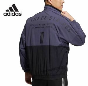 新品 adidas ナイロン ジャケット【L】定価9350円 アディダス 裏起毛 カジュアル スポーツ ジャージ ウィンドブレーカー 2694 ウインド