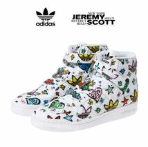 新品 adidas × ジェレミー スコット【27cm】フォーラム ハイ FORUM HI スニーカー アディダス ハイカット 靴 レザー 1128 JEREMY SCOTT_画像1