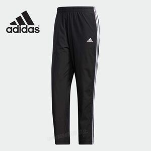 ★送料230円 adidas ウィンドブレーカー【L】裏起毛 パンツ 防寒 防風 長ズボン ロングパンツ 黒 ウインド アディダス ナイロン ジャージ