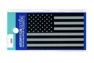３枚セット　アメリカ（USA）国旗ステッカー　モノクロ【3488】