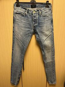 正規 17AW FEAR OF GOD JEANS Fifth Collection Selvedge Denim フィア オブ ゴッド ダメージ加工 セルビッチ デニム 31 RN 139190 184103