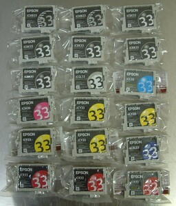 EPSON 純正 インクカートリッジ IC33 系 18本セット ic8cl33 icc33 icm33 icy33 icb33 icr33 icbk33 icmb33 icgl33