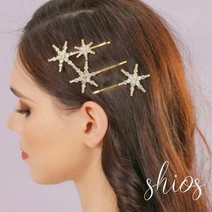 ヘッドドレス　ヘアアクセサリー　髪飾り　スター　星　ゴールド　カラードレス　ブライダル　結婚式　