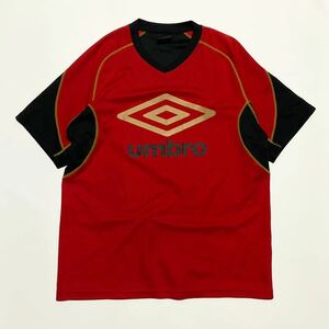 umbro ☆ 半袖 Tシャツ ゲームシャツ サッカーシャツ レッド ブラック L サッカー フットサル スポーツ トレーニング アンブロ■SAP8