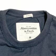 Abercrombie&Fitch ☆ ワッペン ロゴ 半袖 Tシャツ 風合い◎ ネイビー タイトフィット M 春夏 カジュアル アメカジ 人気 アバクロ ■SAP15_画像4